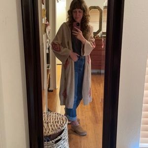 ANTHRO hooded long wool sweater - southwestern